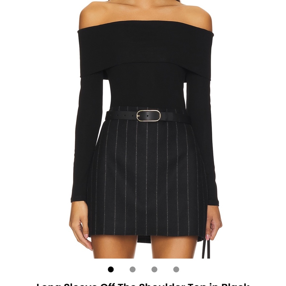 Theory Valentina Off-the-Shoulder Zip Back Knit Top NWT Black Size Small